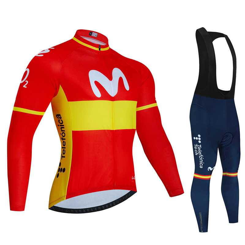 Cycling Community - Spanje Movistar Herfst Lange Mouw Wielertrui