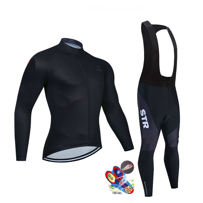Cycling Community - Herfst Zwart Wielertrui Set Lange Mouw