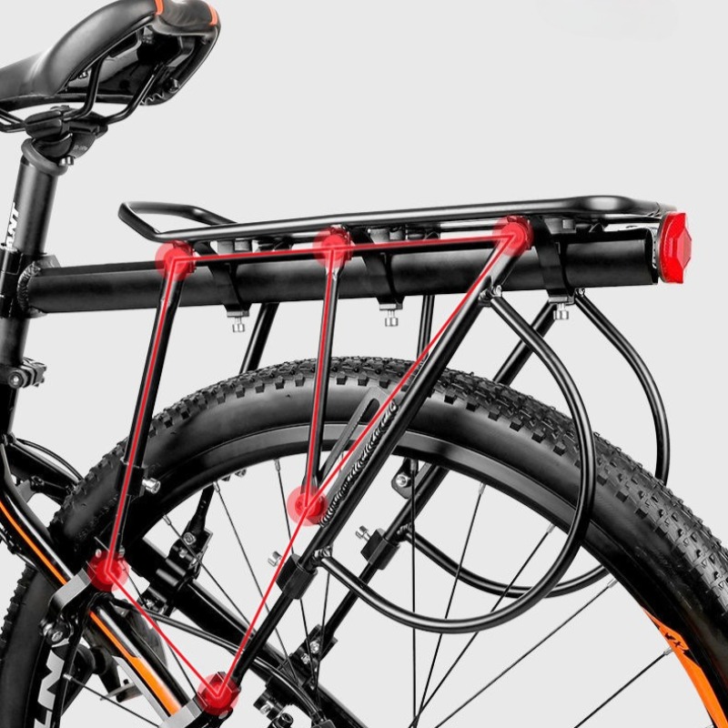 Cargo Rack Aluminum - Fietsachterbankrek Aluminiumlegering Verdikte dragende stabiliteit Hoog