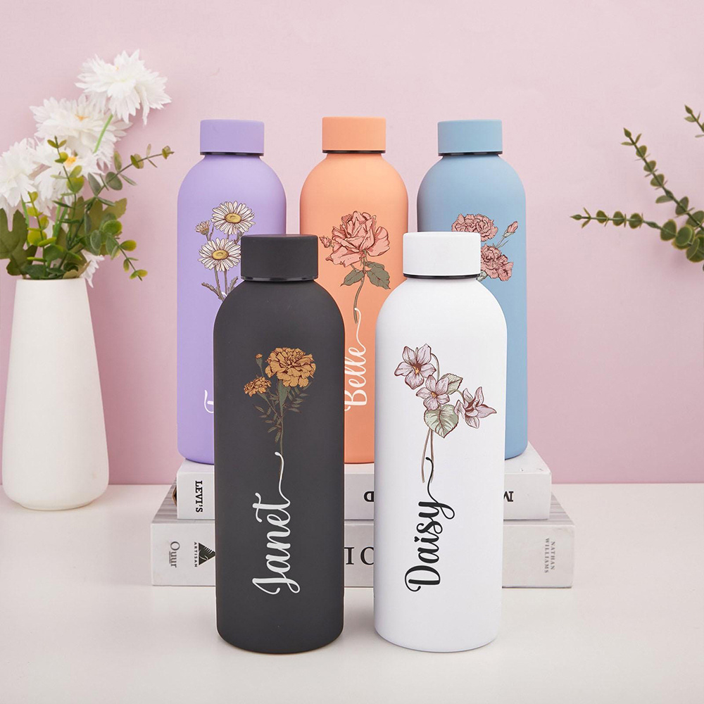 Geïsoleerde fles met bloemenpr - Commuting By Bike recensie en prijs